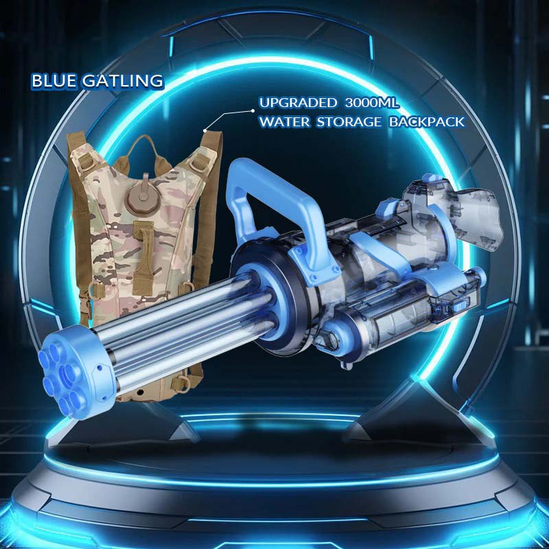 👑#1 BEST SELLER🔥 Automatic Rotating Electric Gatling Water Gun with Light Effect