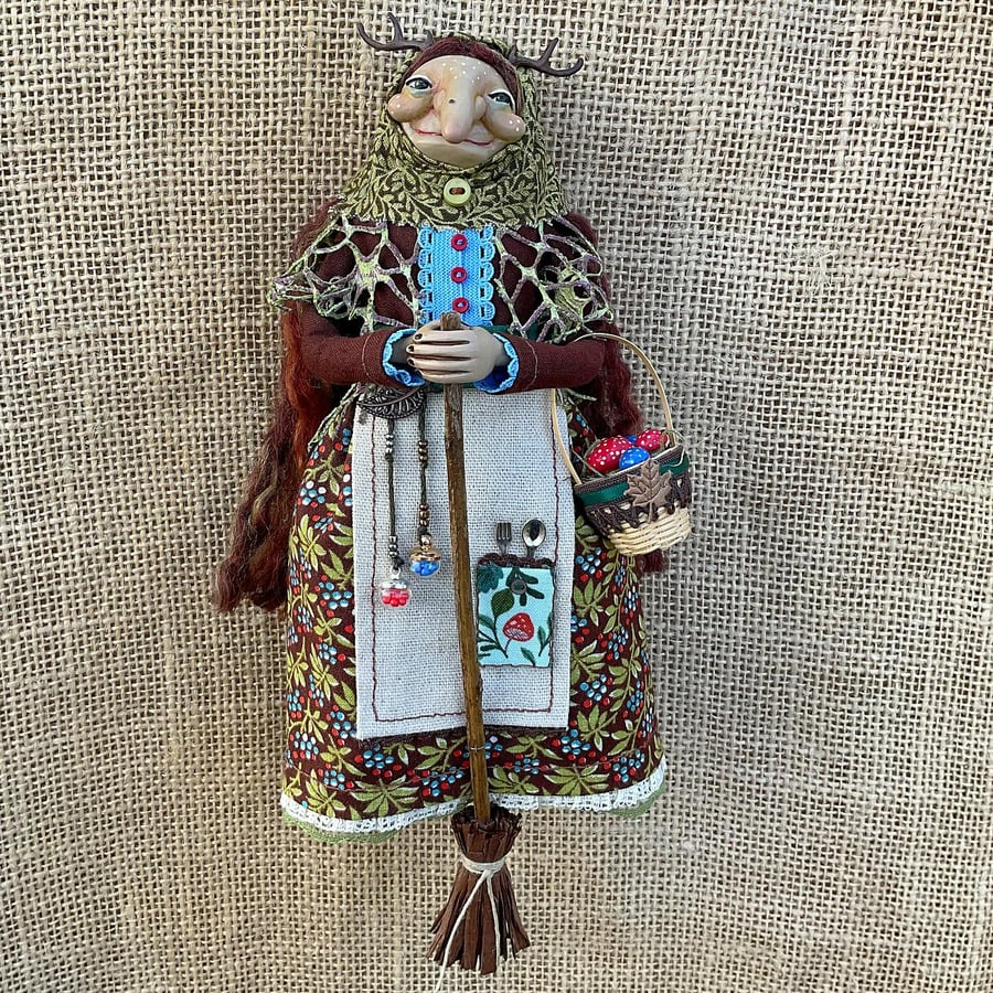đ„Last 4 hours Sale: Save 49%- Handmade Kitchen Witch Doll