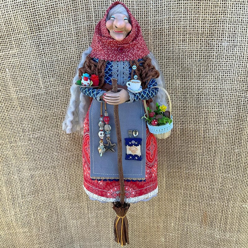 đ„Last 4 hours Sale: Save 49%- Handmade Kitchen Witch Doll