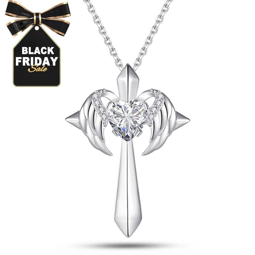 Angel Wings Cross Necklace Gift