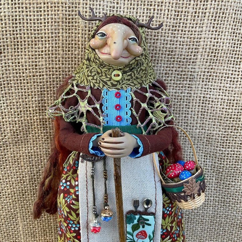 đ„Last 4 hours Sale: Save 49%- Handmade Kitchen Witch Doll