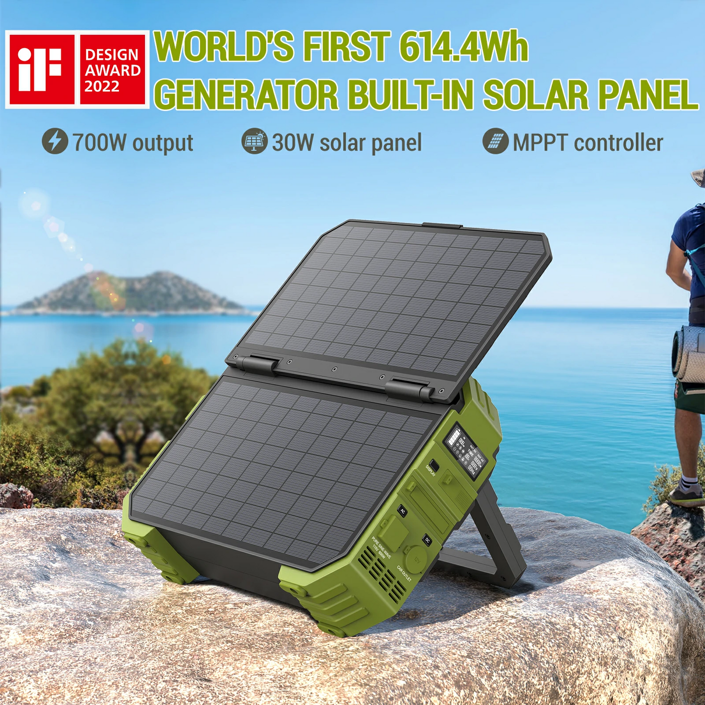 💥💯The latest model in 2025💥 Portable Power Station with Built-in Solar Panel