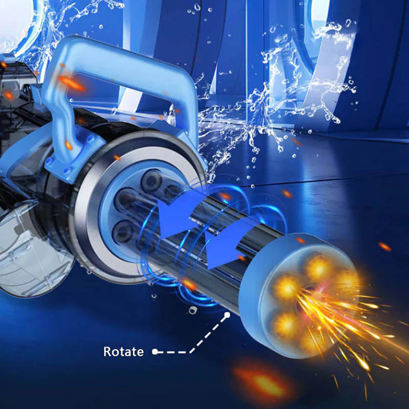 👑#1 BEST SELLER🔥 Automatic Rotating Electric Gatling Water Gun with Light Effect