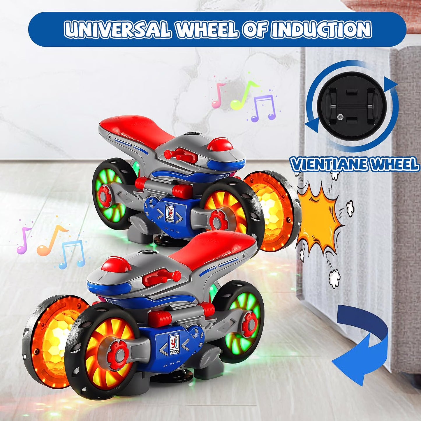 🎁TO DAY 49% OFF🎁 New Electric Light and Music Deformation Motorcycle