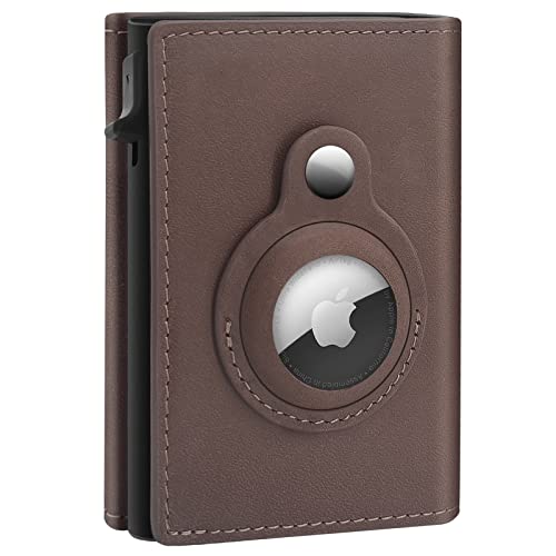 ✨TO DAY 49% OFF✨AirTag Wallet for Men - with Pop Up Aluminum Case Money Clip Slim Leather Slots Credit Card Holder RFID Blocking Bifold Minimalist Wallet