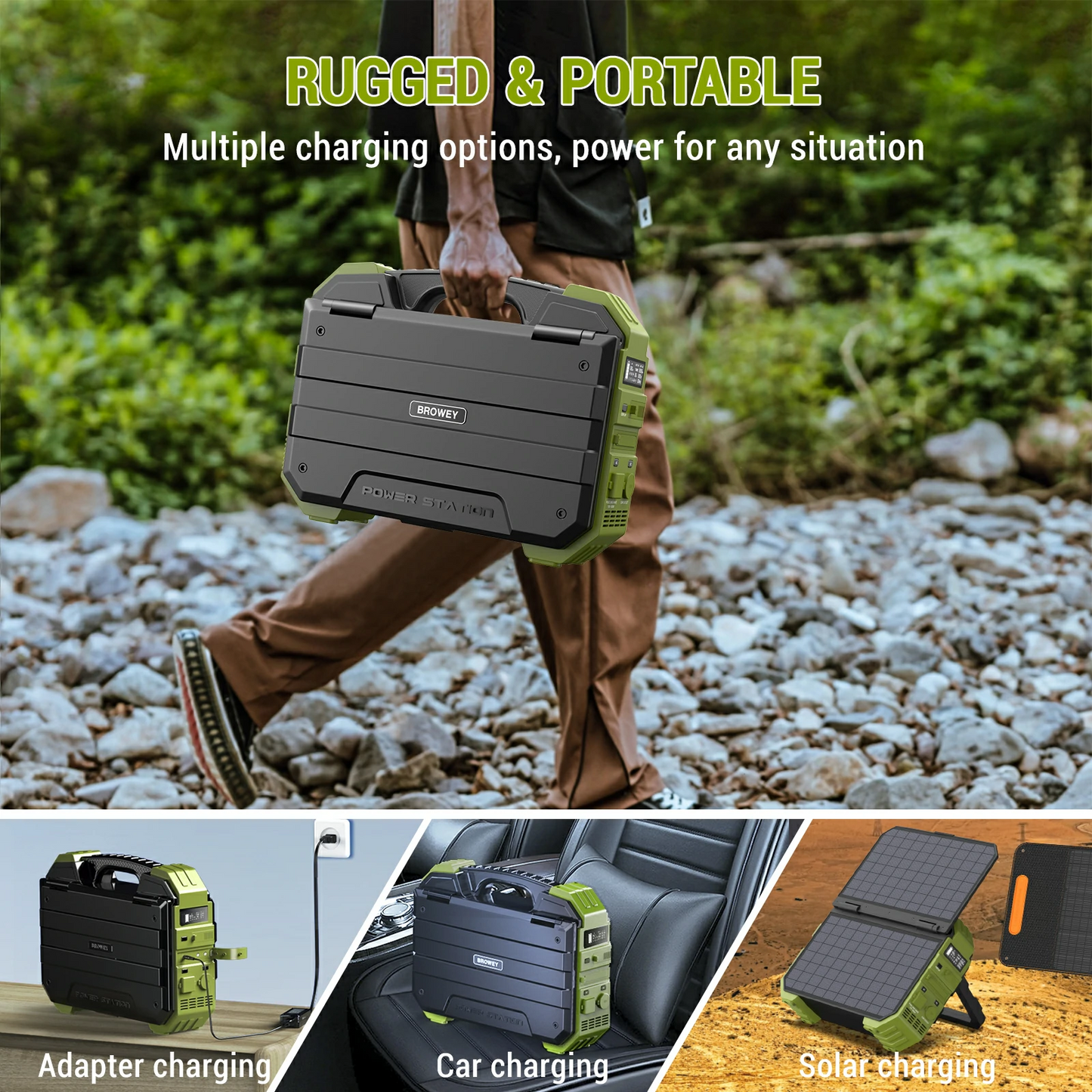 💥💯The latest model in 2025💥 Portable Power Station with Built-in Solar Panel