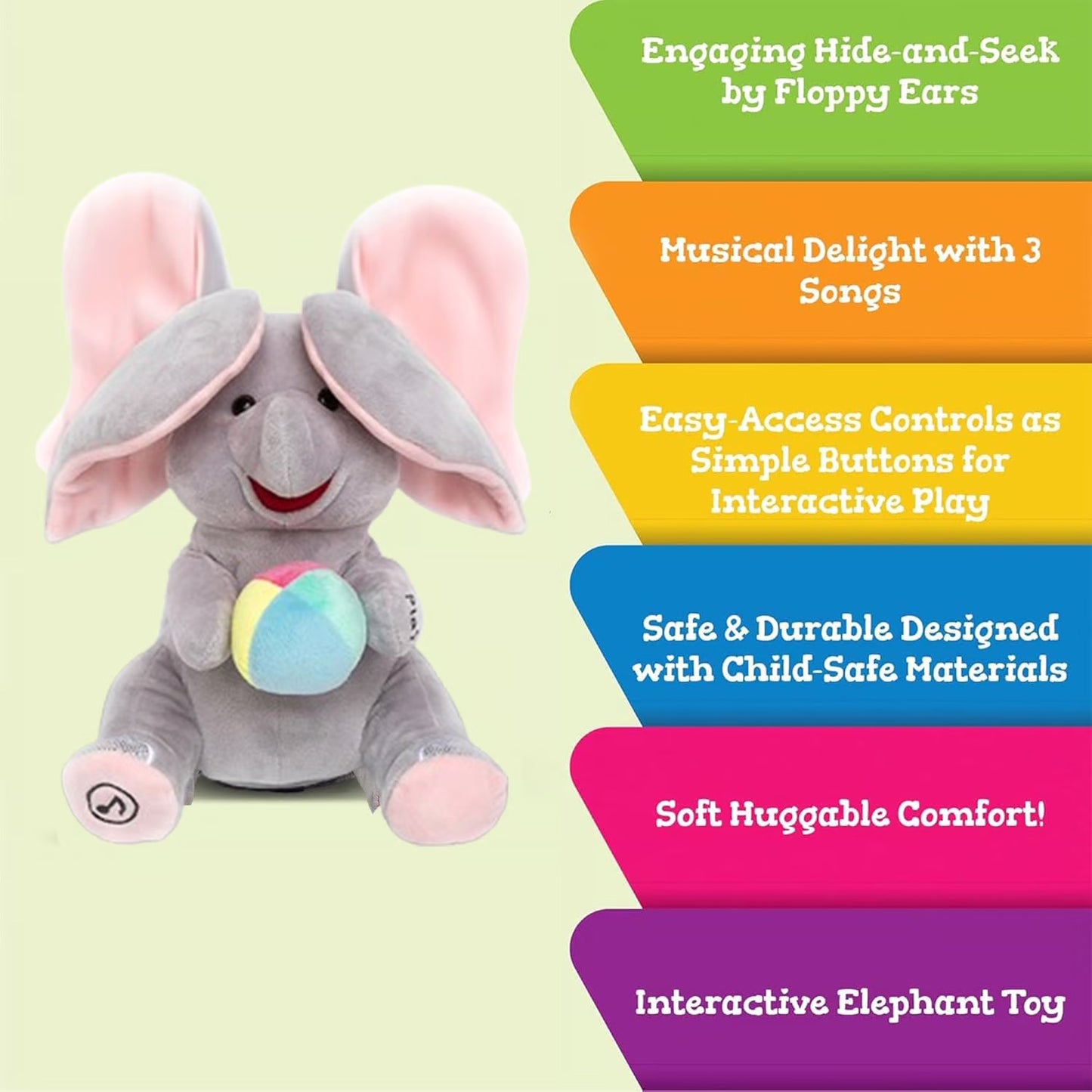 🎅Last Day 49% OFF -Cute Hide and Seek Elephant Plush Doll with Music