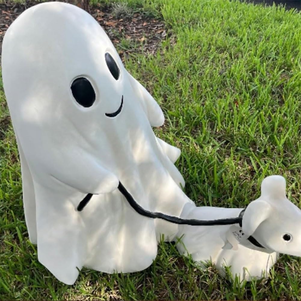 🎃Early Halloween Specials 49% ✨ 2024 Ghost Walking Dog Statue 👻🔥