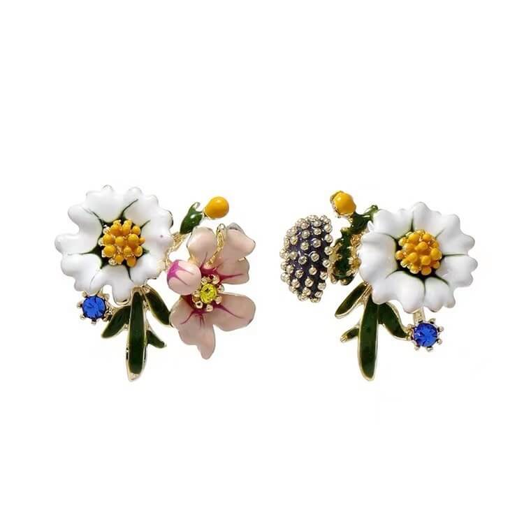 Daisy flower earrings