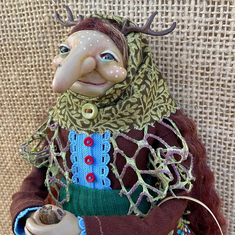 đ„Last 4 hours Sale: Save 49%- Handmade Kitchen Witch Doll
