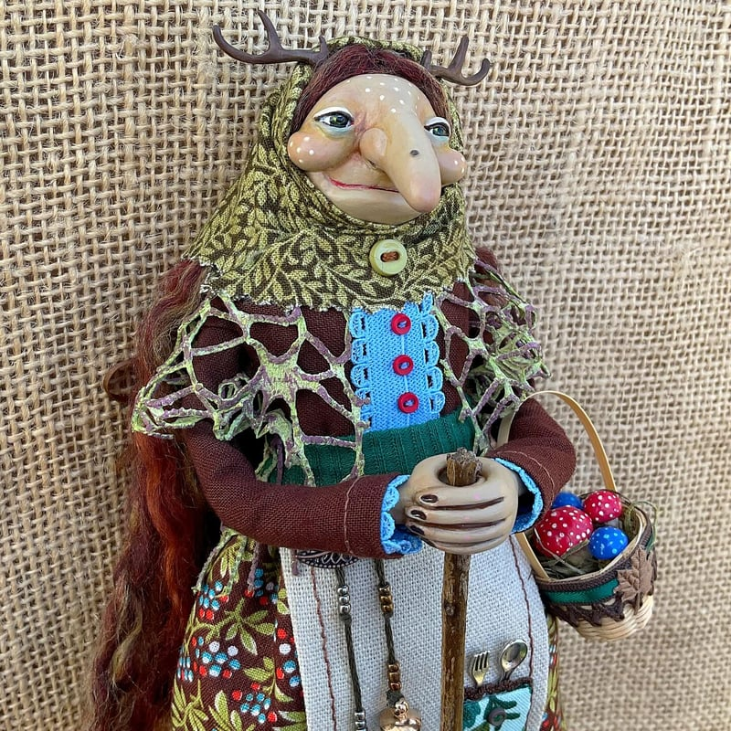đ„Last 4 hours Sale: Save 49%- Handmade Kitchen Witch Doll