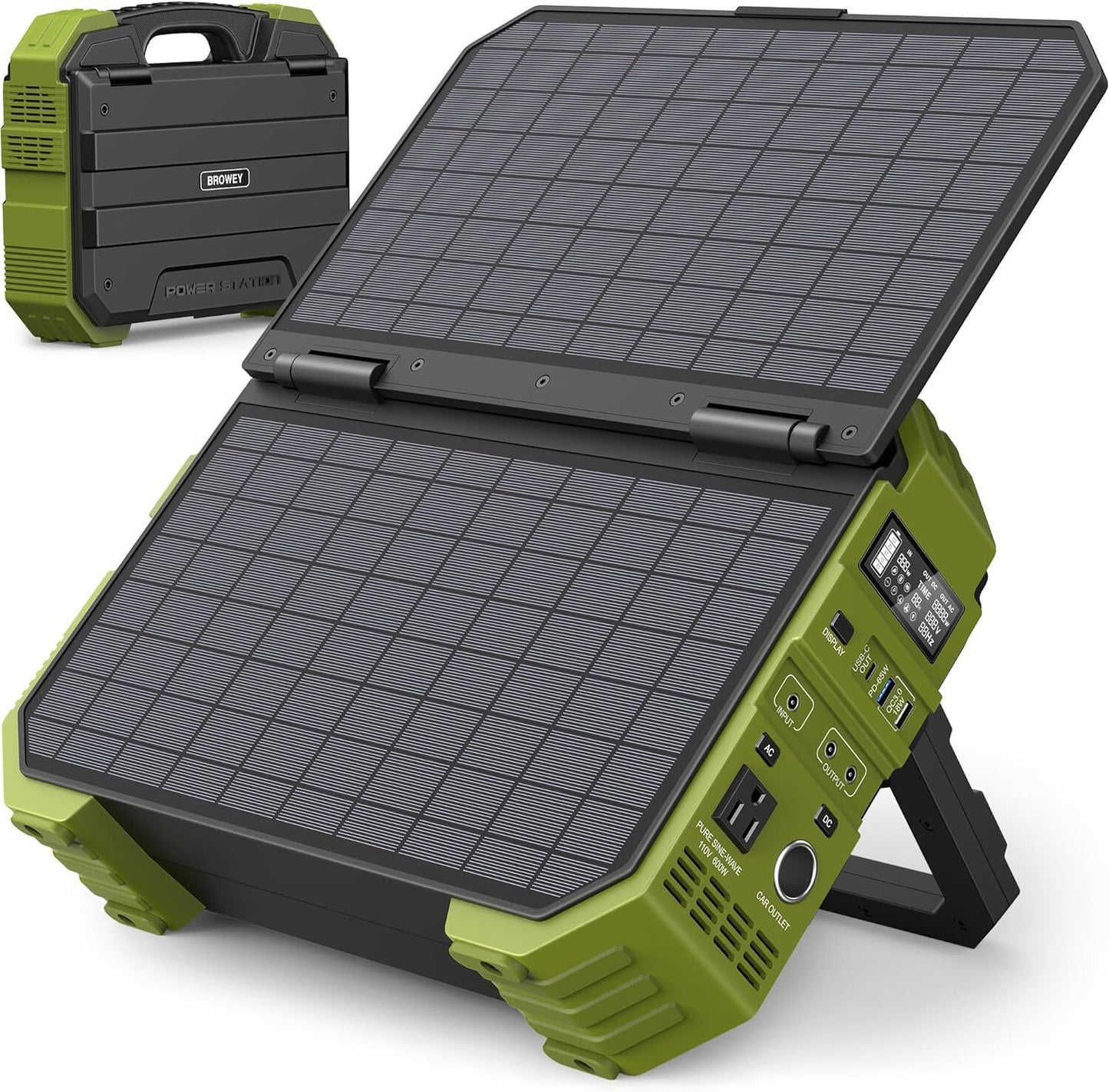 💥💯The latest model in 2025💥 Portable Power Station with Built-in Solar Panel