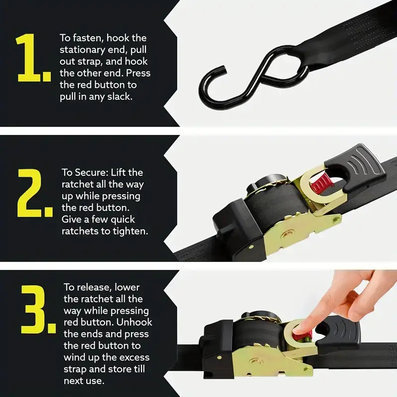 🔥Last Sale 50% OFF🔥 Retractable Ratchet Straps