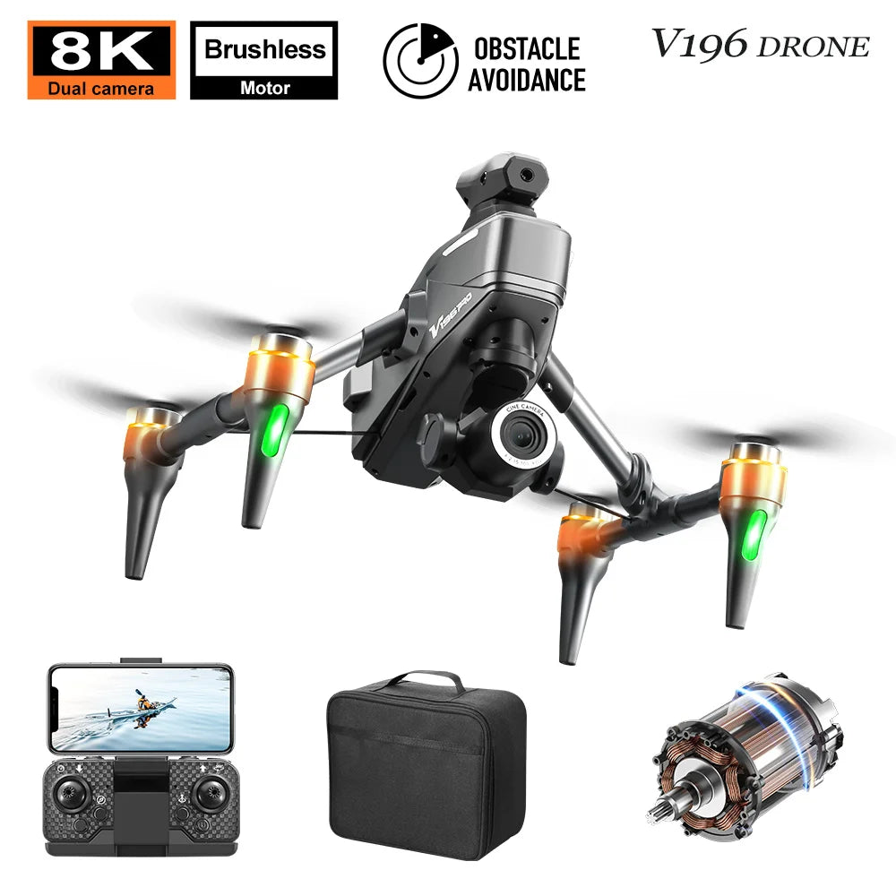 ๐New Year's Special 2025โ๐ Drone 8K Camera for Adults, v196 RC Quadcopter, Auto Return, Follow Me
