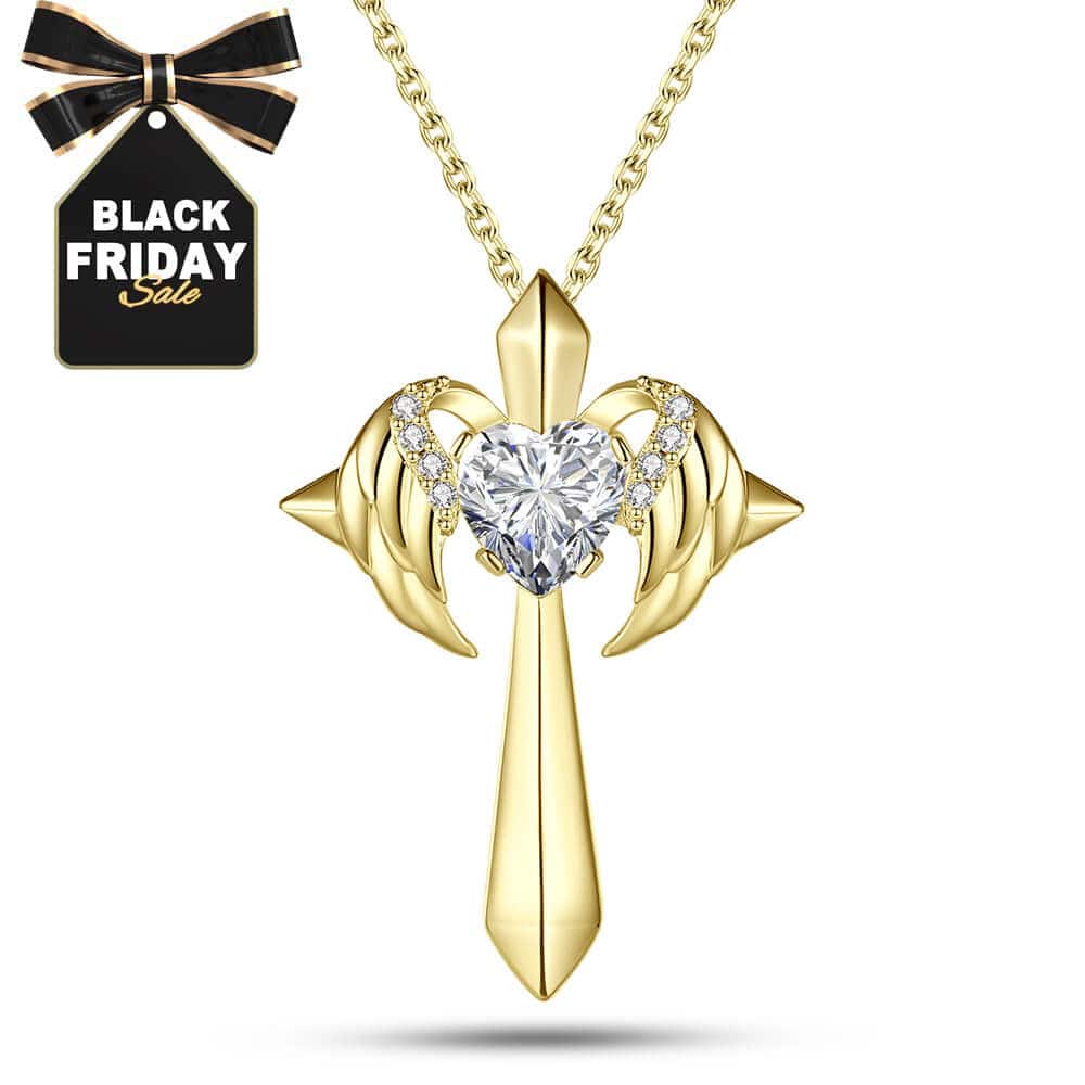 Angel Wings Cross Necklace Gift