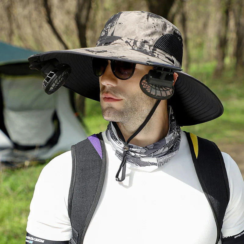 đ„EARLY SUMMER SALE 69% OFF⥠Outdoor Wide Brim Sun Hat With Solar Fan