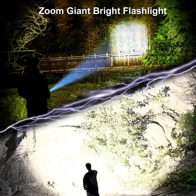Powerful 100000 Lumens USB Rechargeable Waterproof LED Flashlight