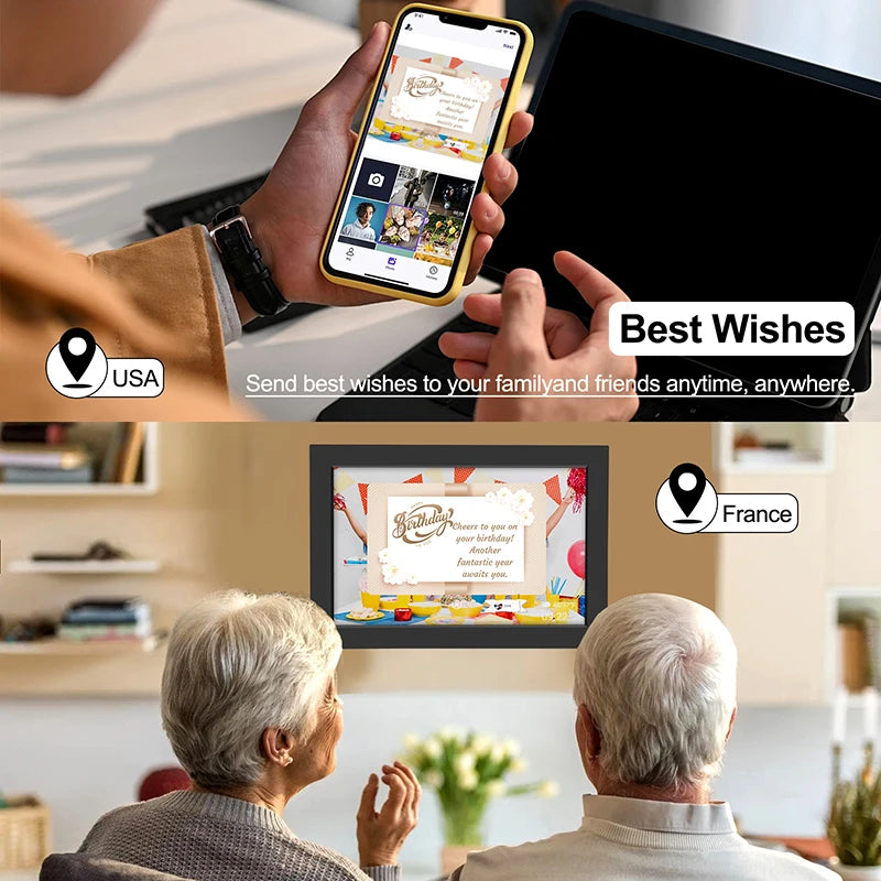 WiFi Digital Photo Frame, Touch Screen, Smart Digital Gift