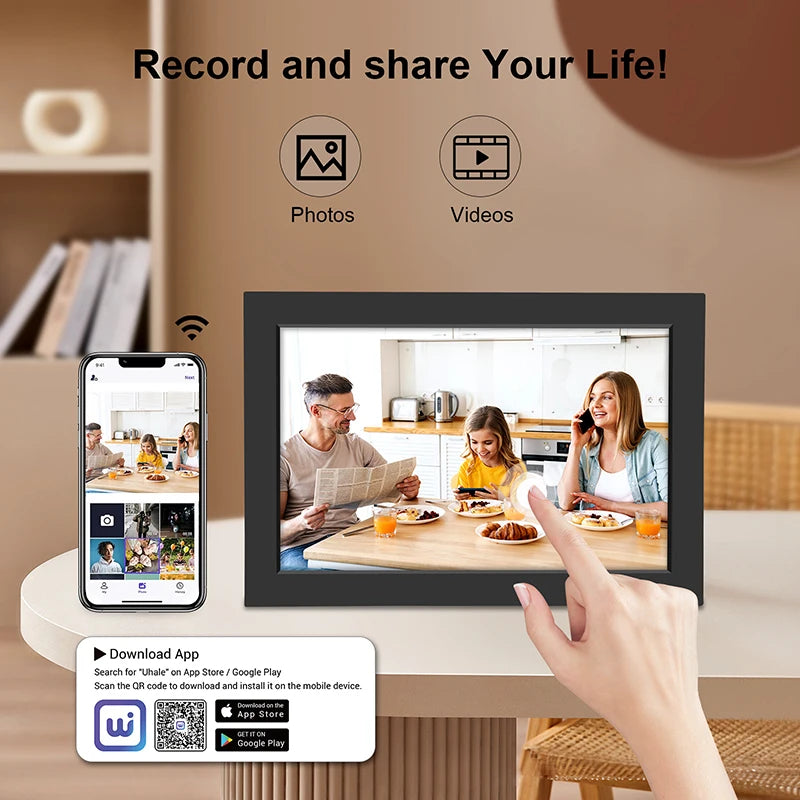 WiFi Digital Photo Frame, Touch Screen, Smart Digital Gift