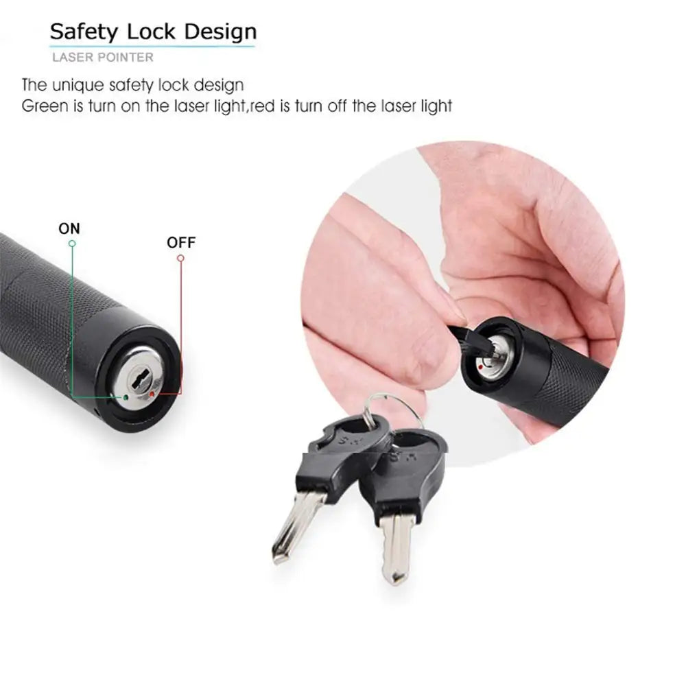 High Power Green Laser Pointer Torch with Continuous Line and Adjustable Focus for Hunting (Battery not included)