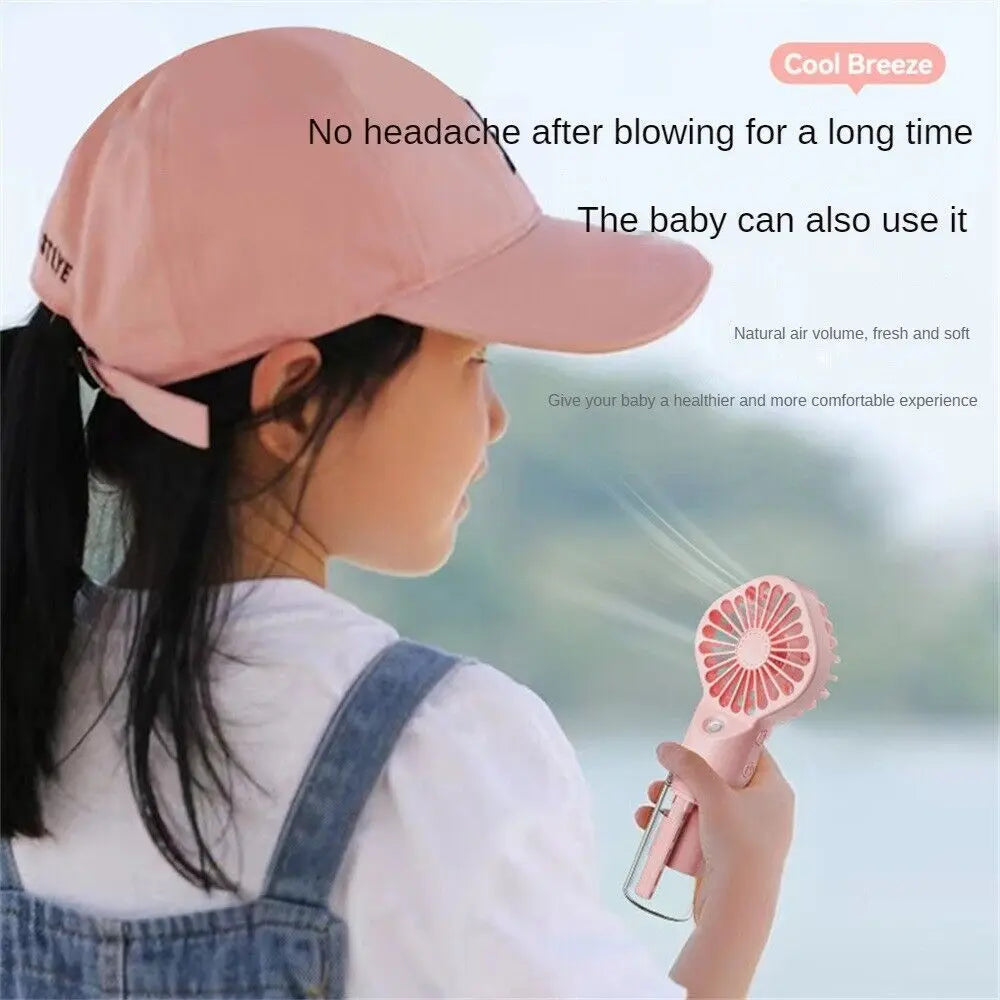 Portable Handheld Spray Fan: Mini Cooling Mist Fan for Outdoor and Dorm Use
