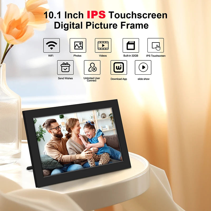 WiFi Digital Photo Frame, Touch Screen, Smart Digital Gift