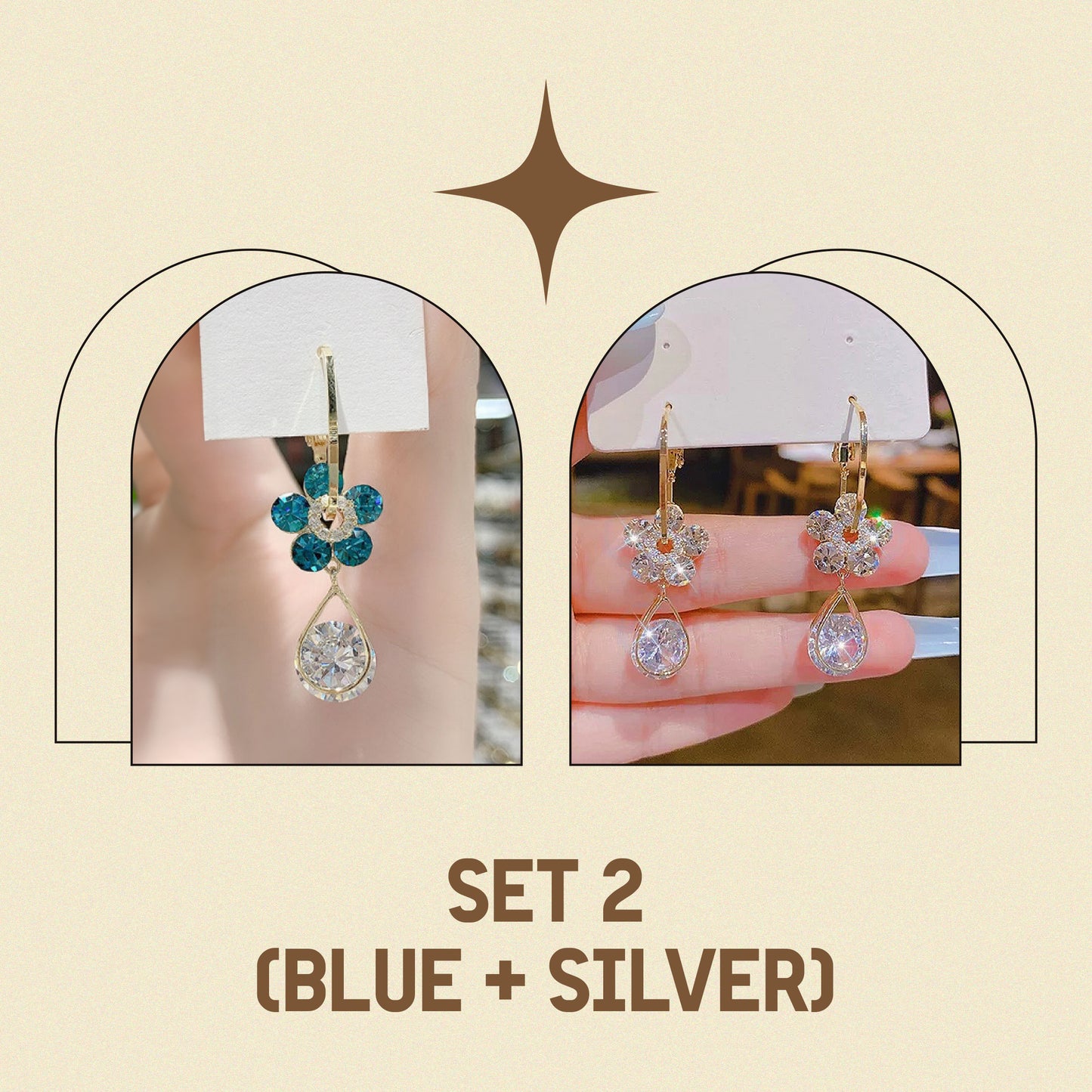 LAST DAY 70% OFF - Fashion Flower Crystal Earrings✨