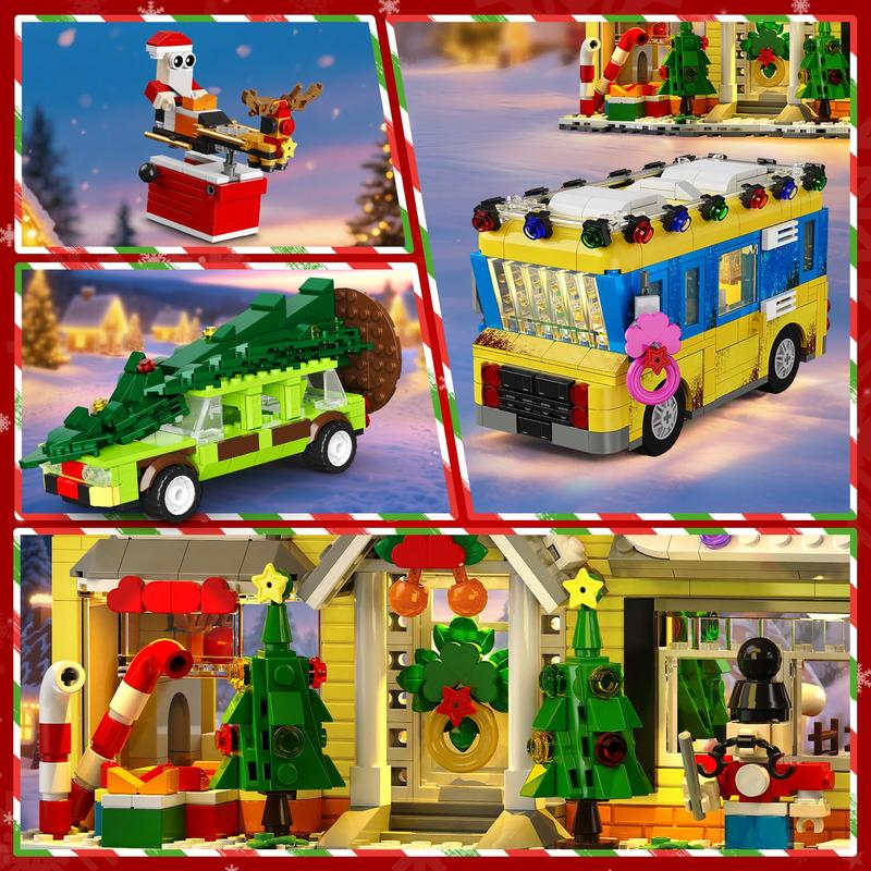 Christmas Promotion🎄50% Off 🔥 Advent Calendar 2025 Christmas Building Set with Light, 24 Days Christmas Countdown House Mini Building Block Kit