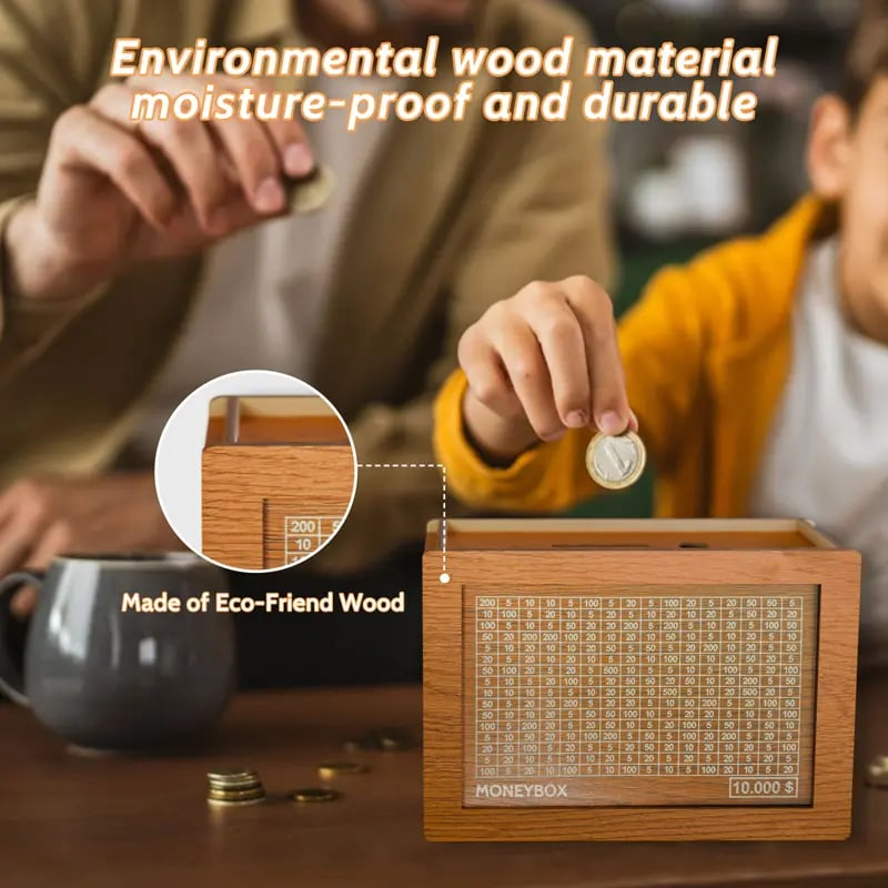 🎁Cash Wooden Savings Box