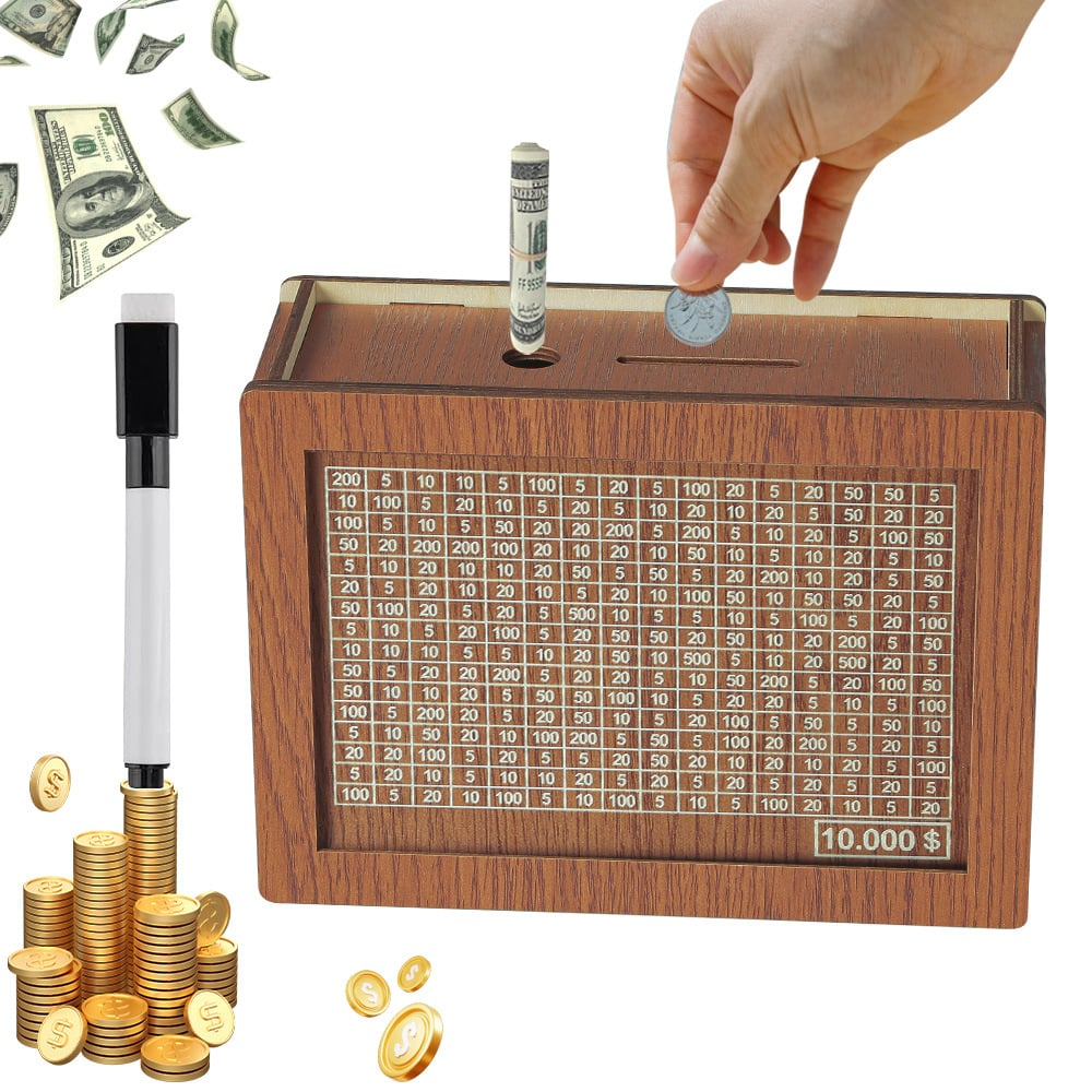 🎁Cash Wooden Savings Box