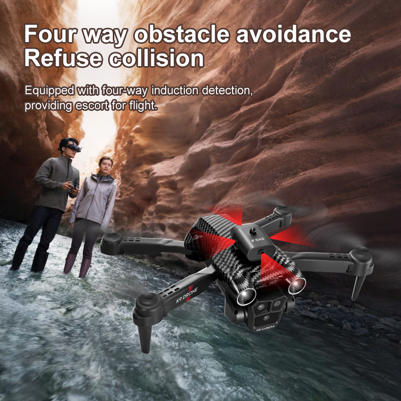 ✨NEW - Drone with 4K Camera, 3 Cameras And 360° Obstacle Avoidance, Optical Flow Positioning, One-click Take Off/landing with Auto Return, Smart Follow Function, Waterproof!