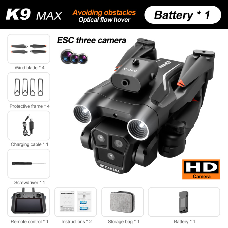 ✨NEW - Drone with 4K Camera, 3 Cameras And 360° Obstacle Avoidance, Optical Flow Positioning, One-click Take Off/landing with Auto Return, Smart Follow Function, Waterproof!