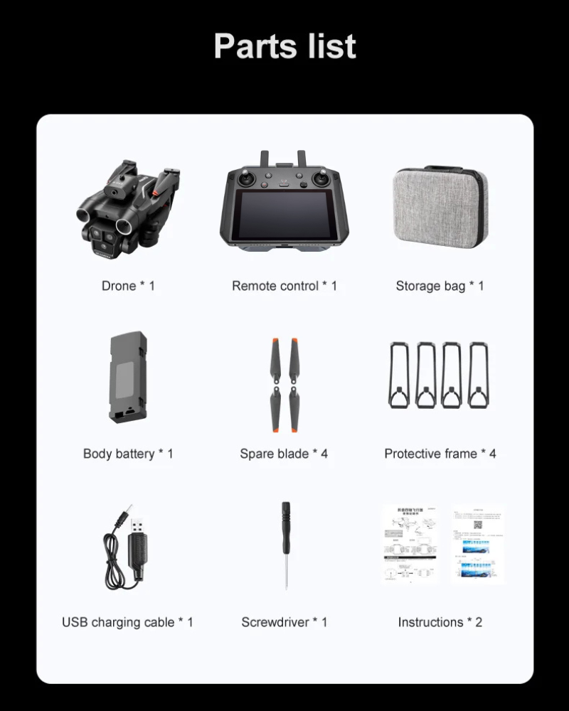 ✨NEW - Drone with 4K Camera, 3 Cameras And 360° Obstacle Avoidance, Optical Flow Positioning, One-click Take Off/landing with Auto Return, Smart Follow Function, Waterproof!