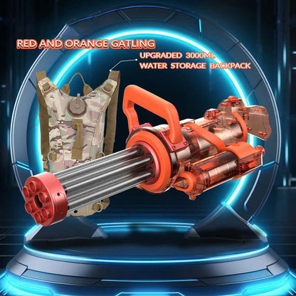 👑#1 BEST SELLER🔥 Automatic Rotating Electric Gatling Water Gun with Light Effect