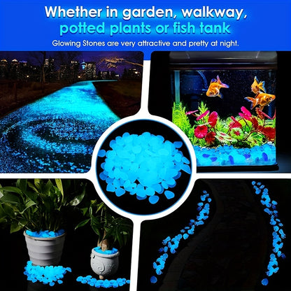 1 set Solar-Powered Glow Pebbles for DIY Walkways, Gardens, and Pools - Set of 480