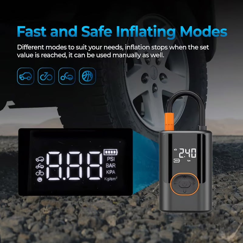 Cyber Monday Sale!🔥Portable Tire Inflator - Inflation/Pressure Measurement/Lighting/Power Bank