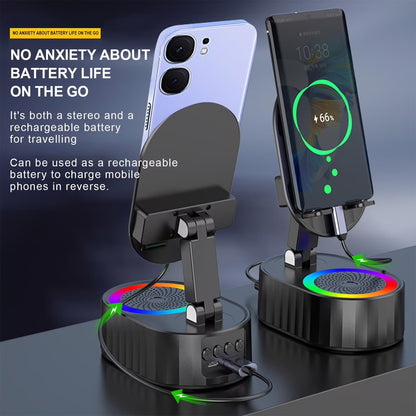 💥LAST DAY SALE 49% OFF🔥2024 Upgraded Cell Phone Stand with Induction Speaker/Power Bank/Atmosphere Light
