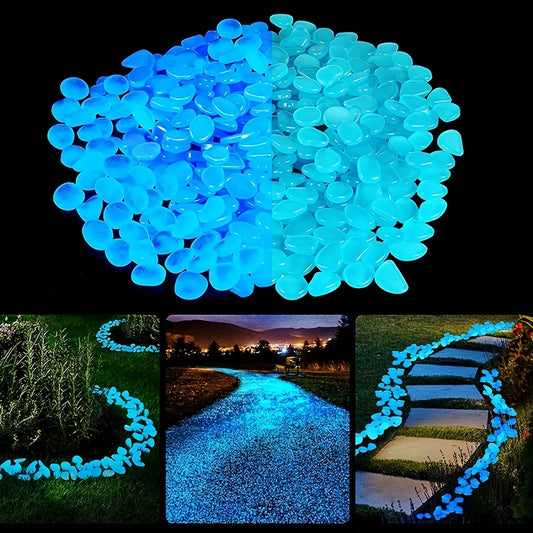 1 set Solar-Powered Glow Pebbles for DIY Walkways, Gardens, and Pools - Set of 480