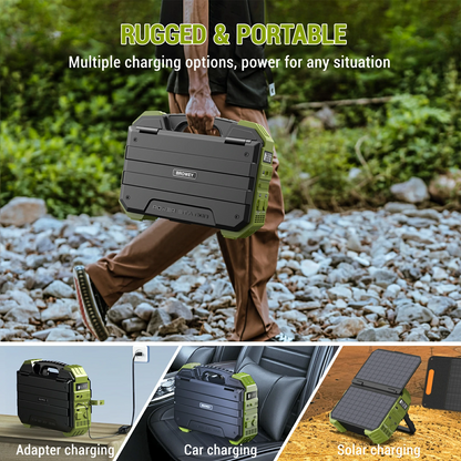 💥💯The latest model in 2025💥 Portable Power Station with Built-in Solar Panel