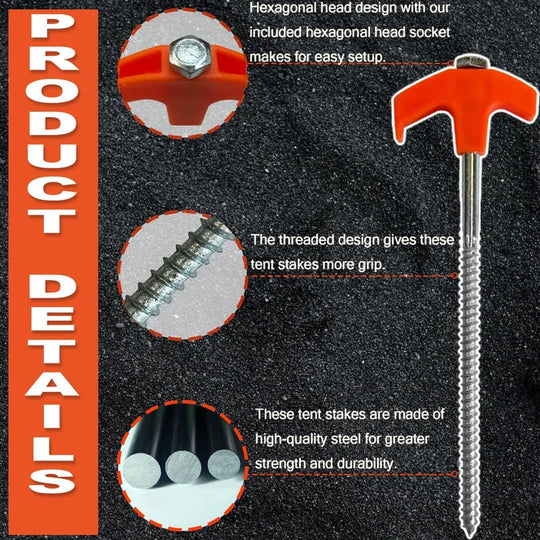 ✨LAST DAY SALE 49% OFF🔥 8" Screw in Tent Stakes - Ground Anchors Screw