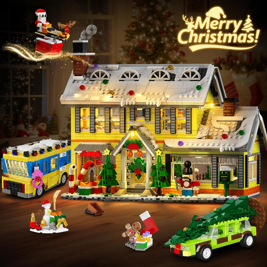 Christmas Promotion🎄50% Off 🔥 Advent Calendar 2025 Christmas Building Set with Light, 24 Days Christmas Countdown House Mini Building Block Kit